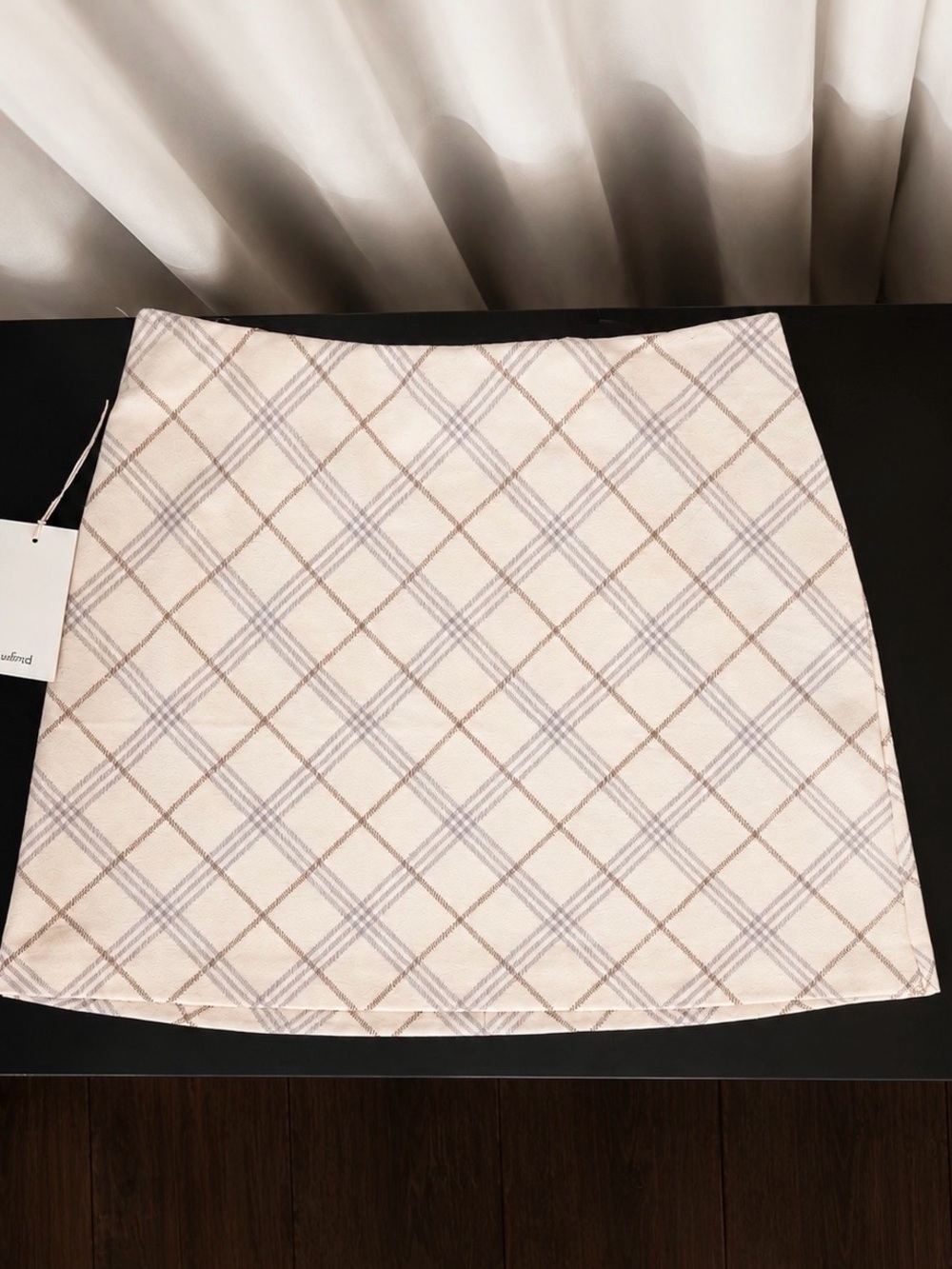 Wilfred Cream Plaid Mini Skirt